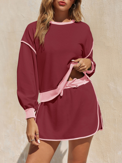 High Waisted Running Skort Skirts Shorts Sets 2 Piece Set