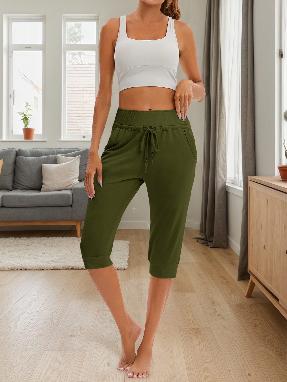 Loose Drawstring Pajama Pant Joggers