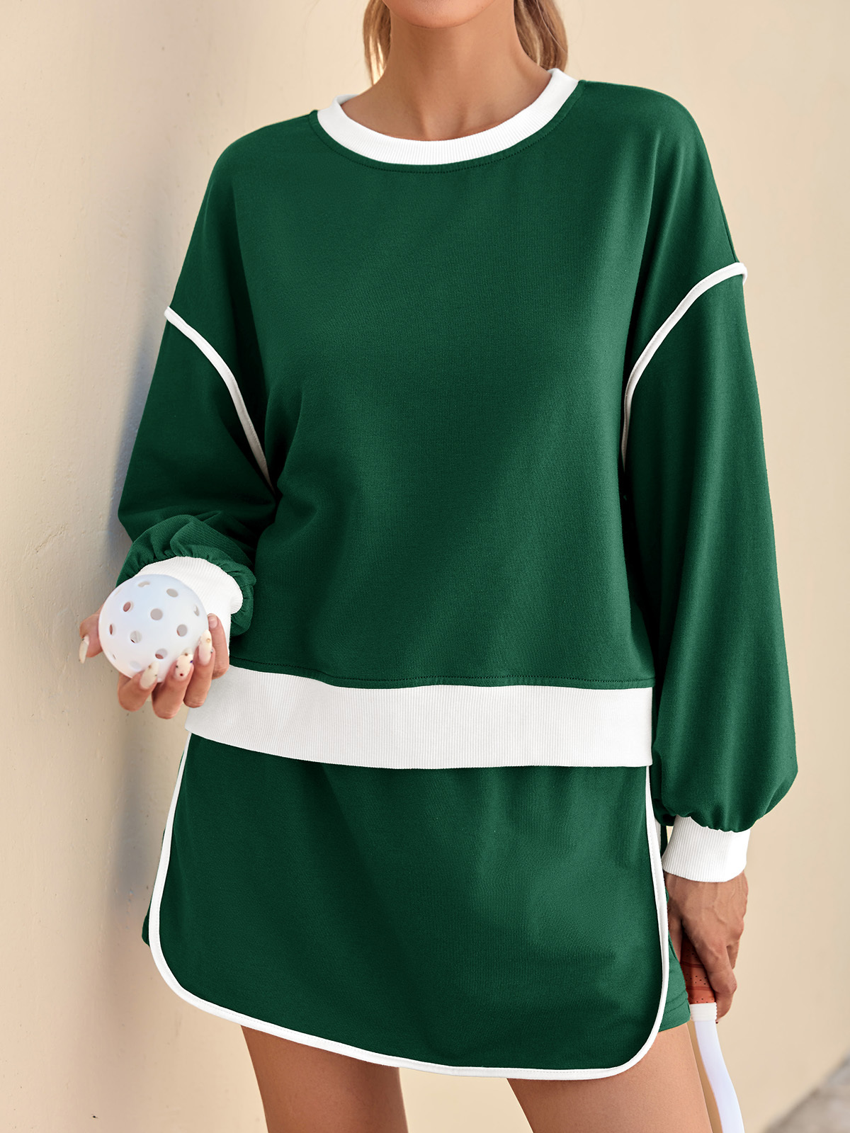 High Waisted Running Skort Skirts Shorts Sets 2 Piece Set