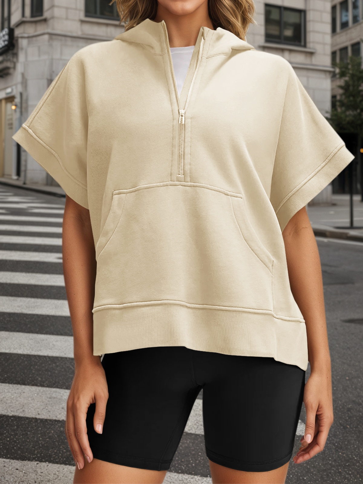 Oversized Zipper Hoodies Pullover Tops