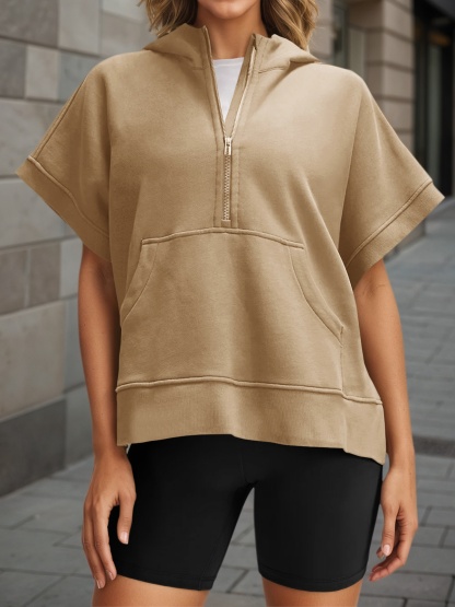 Oversized Zipper Hoodies Pullover Tops