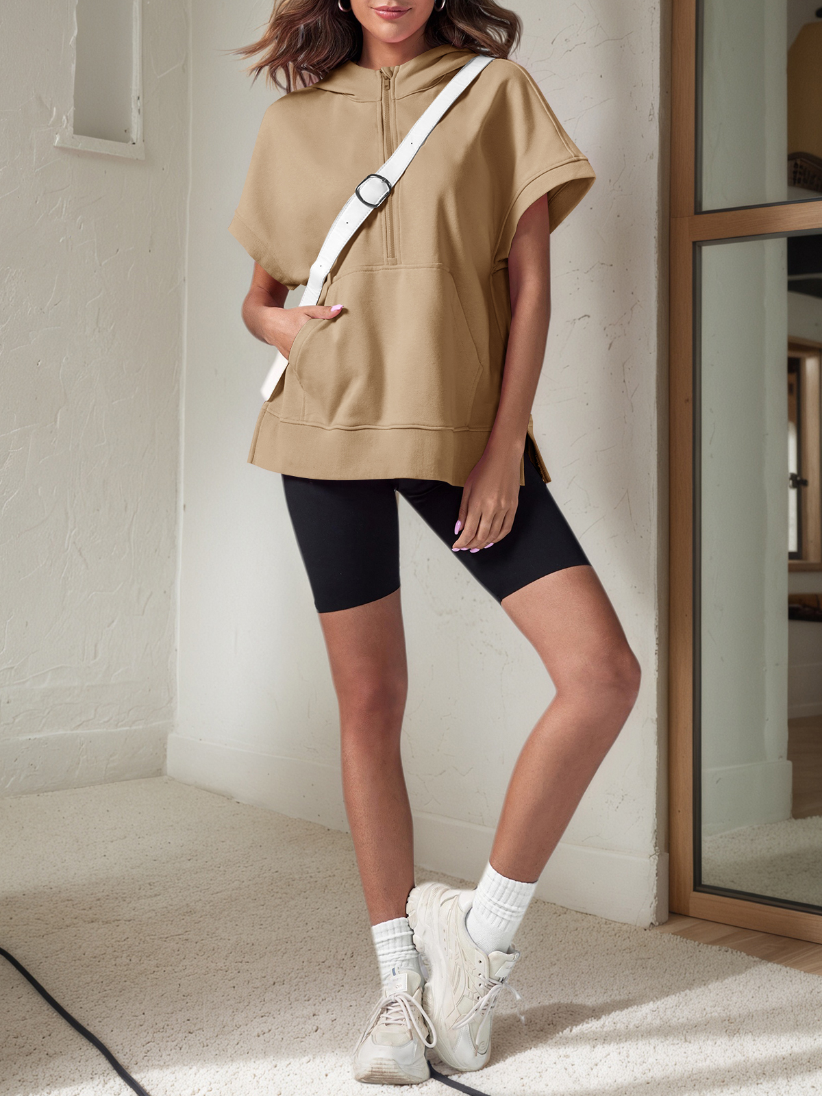 Oversized Zipper Hoodies Pullover Tops