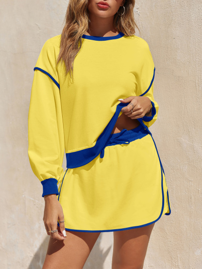 High Waisted Running Skort Skirts Shorts Sets 2 Piece Set