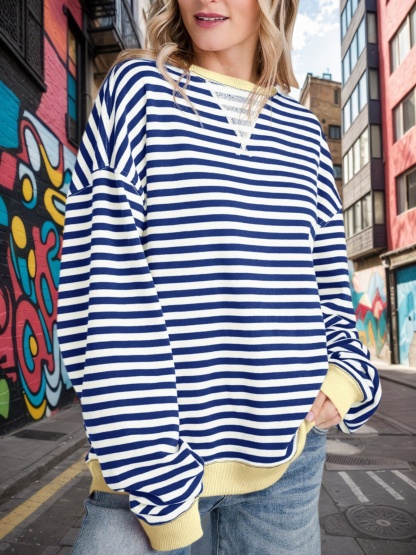 Striped Oversized Sweatshirts