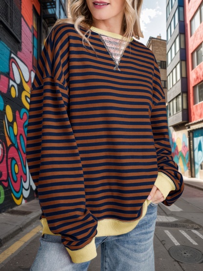 Striped Oversized Sweatshirts
