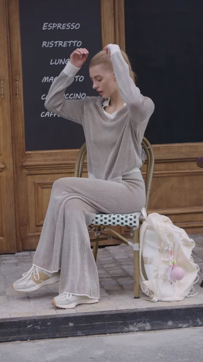 Oversized Striped 2 Piece Outfits