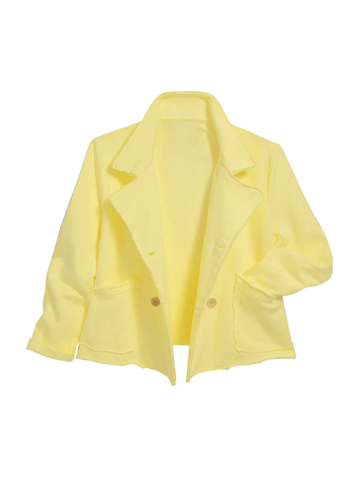 Crooped Button Front Blazer Jackets