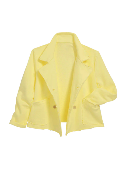 Crooped Button Front Blazer Jackets