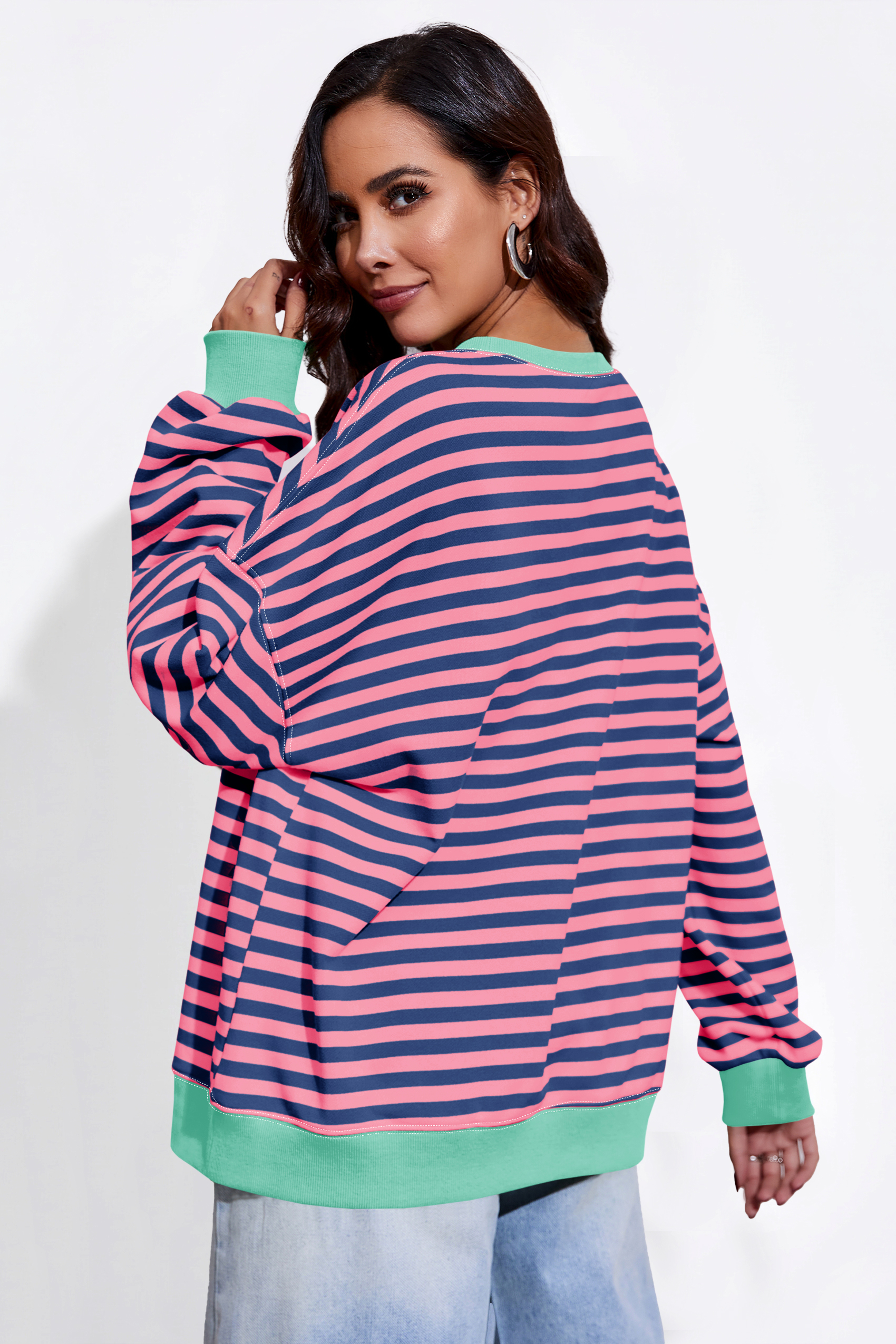 Striped Oversized Sweatshirts