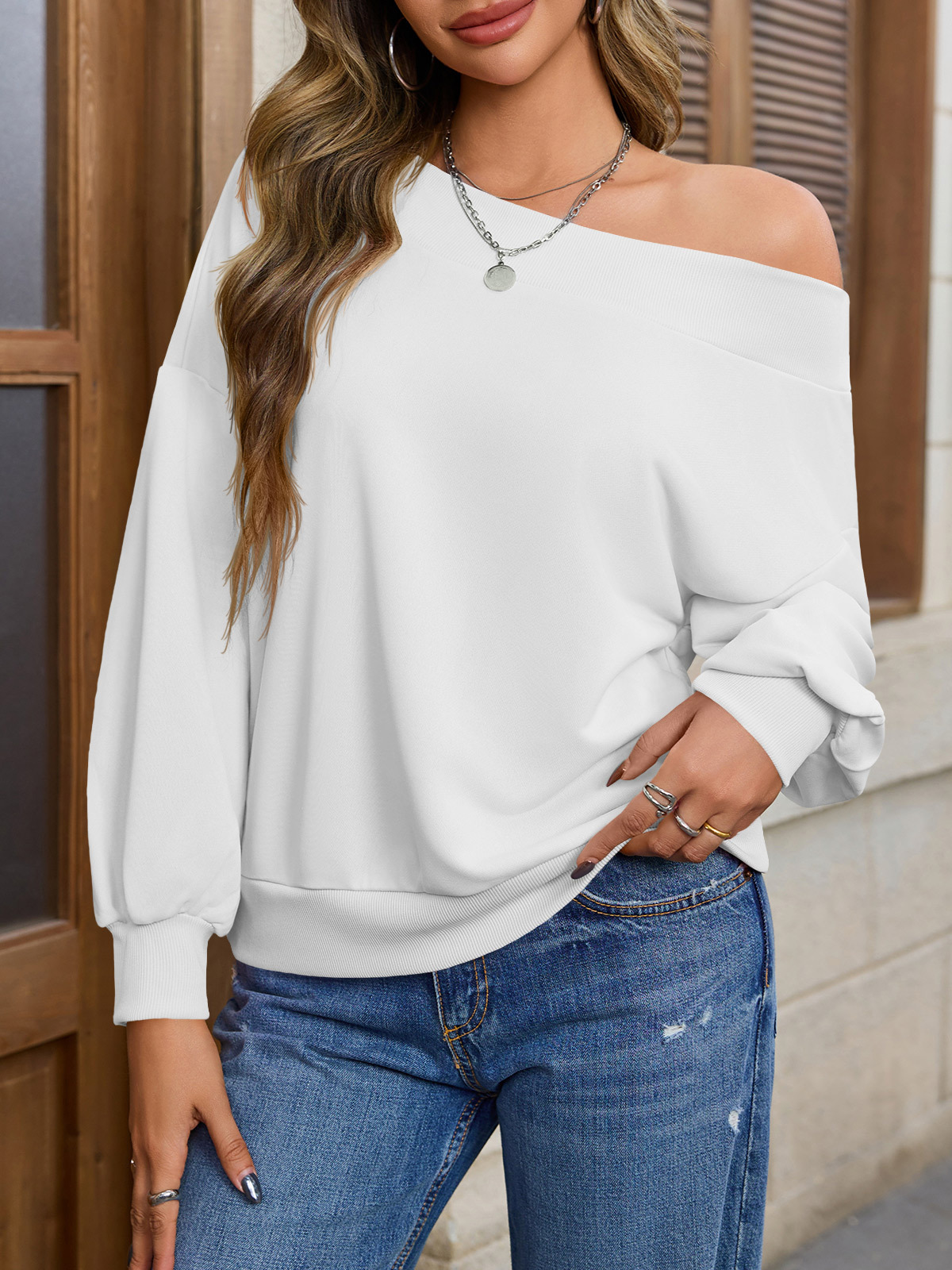 Off The Shoulder Casual Sweatshirts
