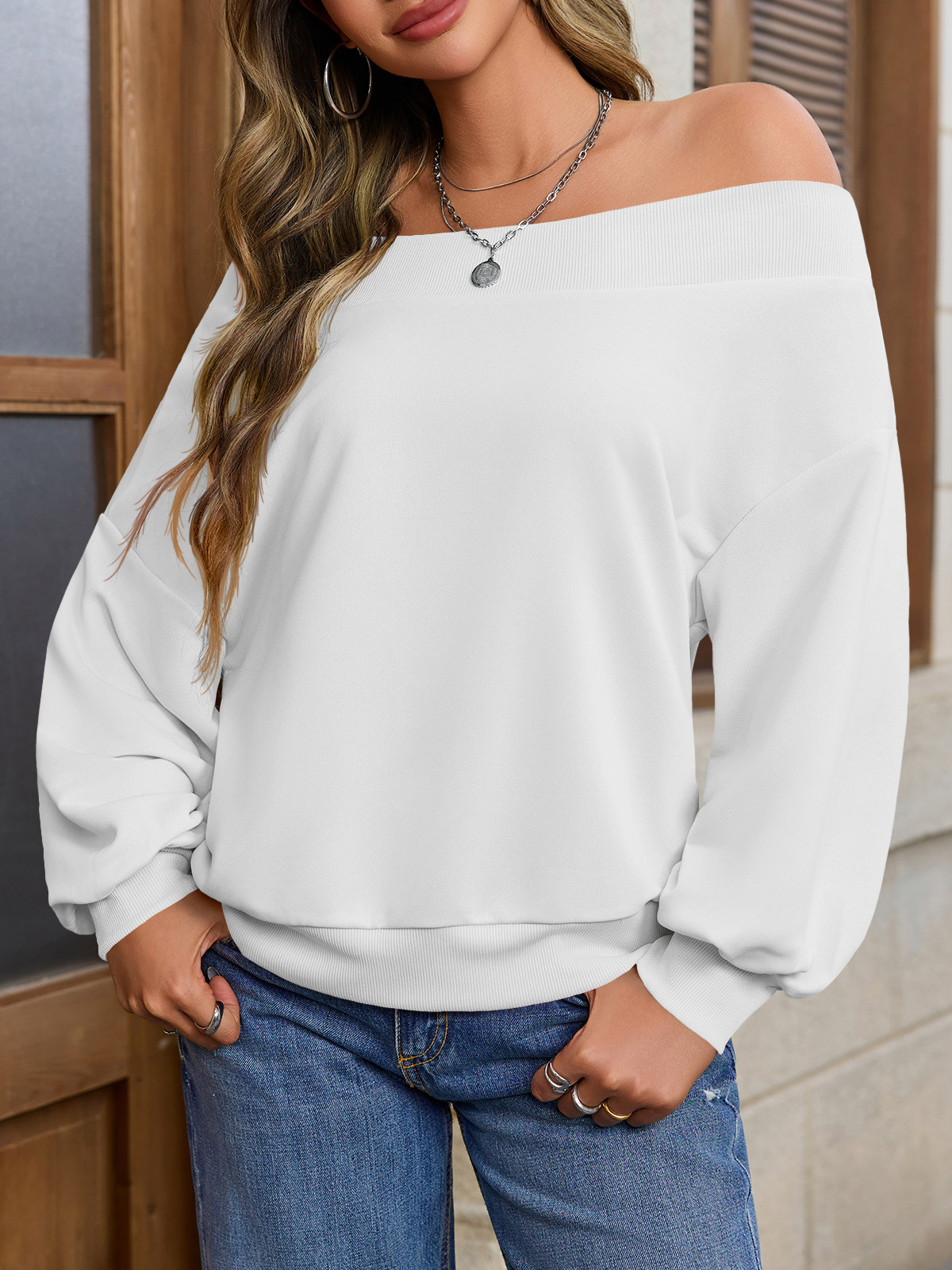 Off The Shoulder Casual Sweatshirts
