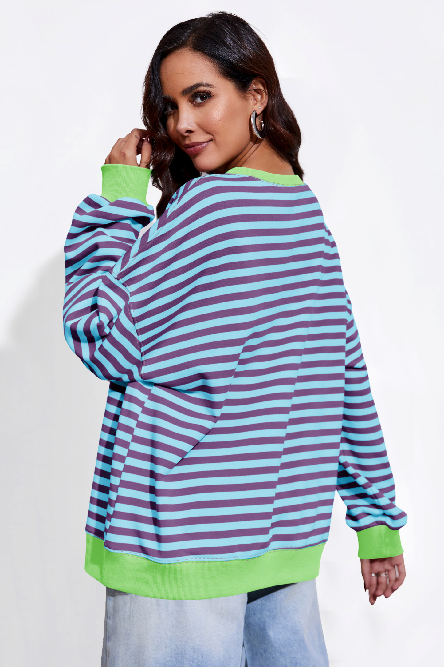 Striped Oversized Sweatshirts