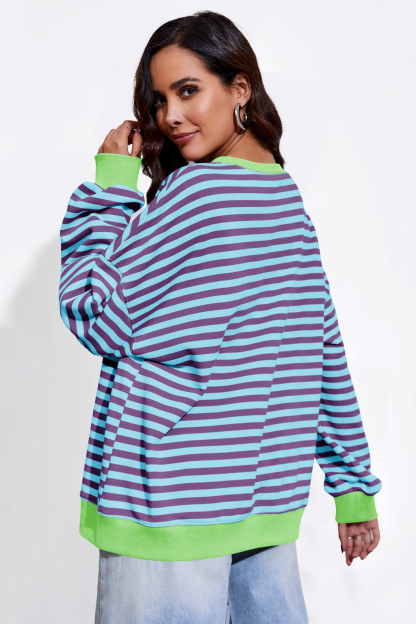 Striped Oversized Sweatshirts