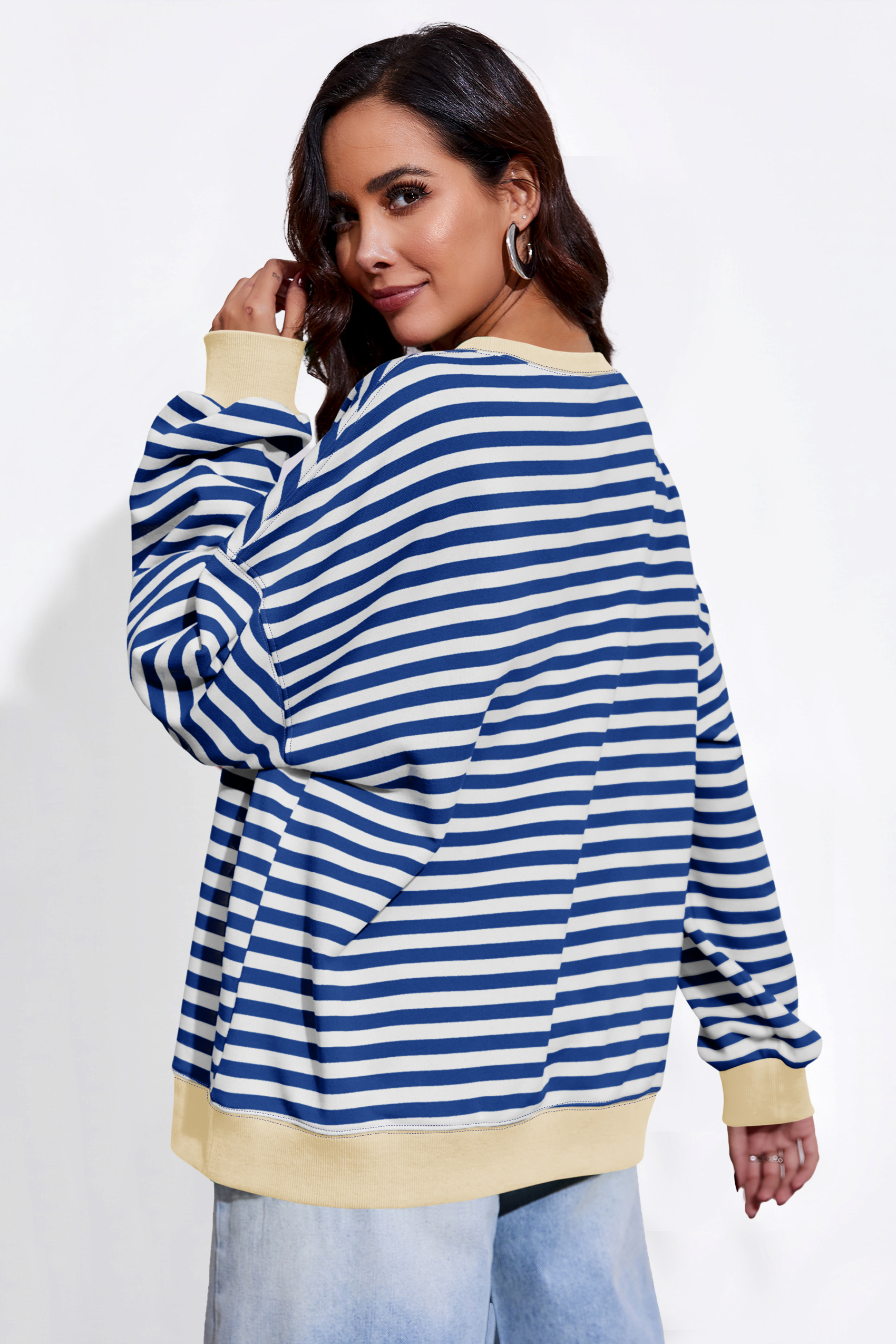 Striped Oversized Sweatshirts