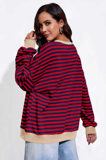 Striped Oversized Sweatshirts