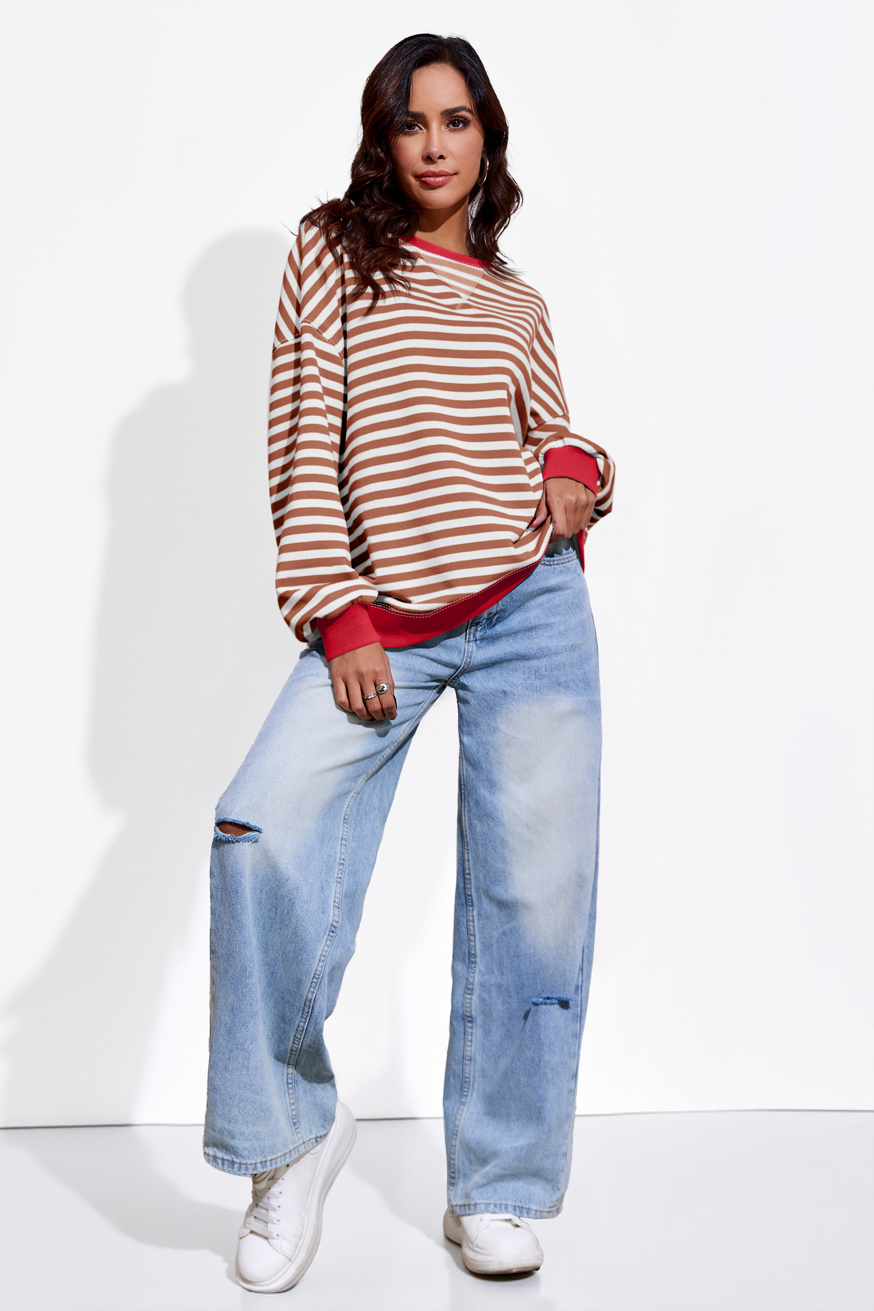 Striped Oversized Sweatshirts