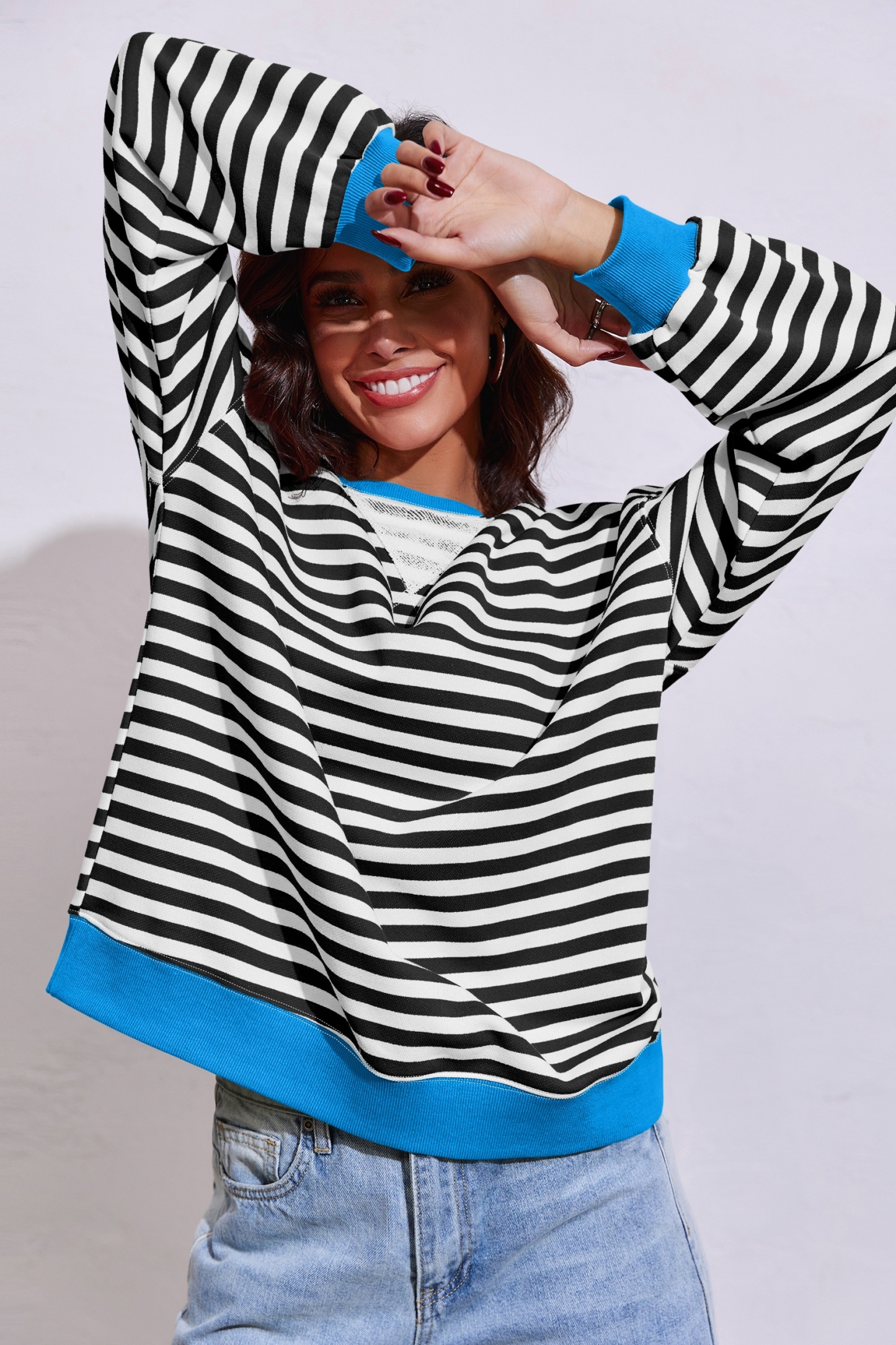 Striped Oversized Sweatshirts