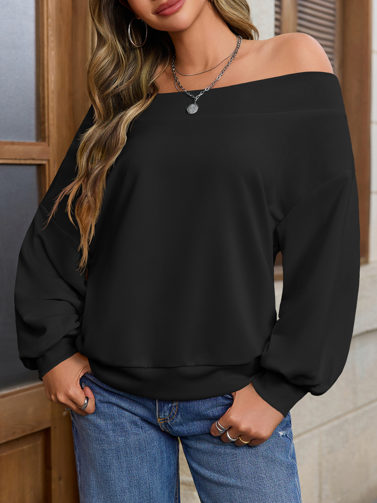 Off The Shoulder Casual Sweatshirts