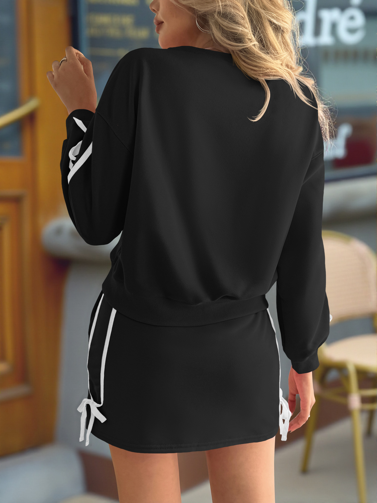 Casual Tie High Waisted Skort Skirts Workout 2 Piece Outfits