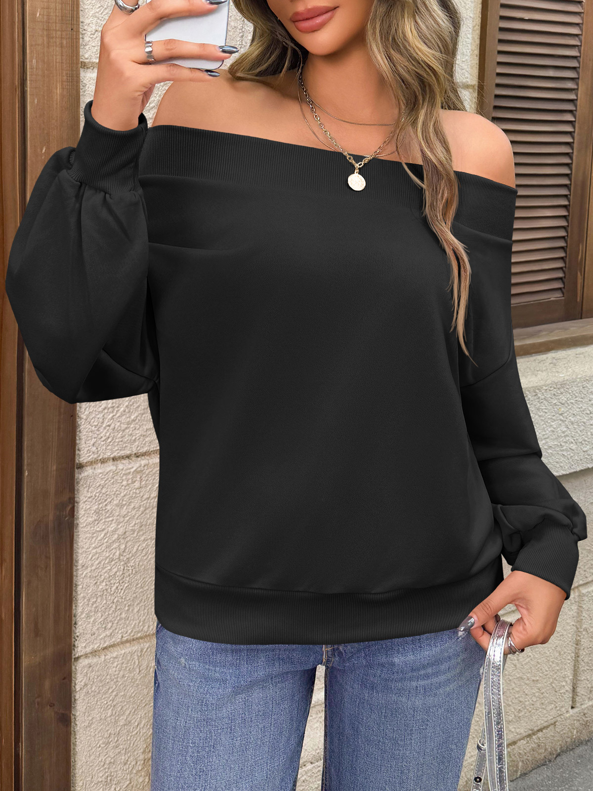 Off The Shoulder Casual Sweatshirts