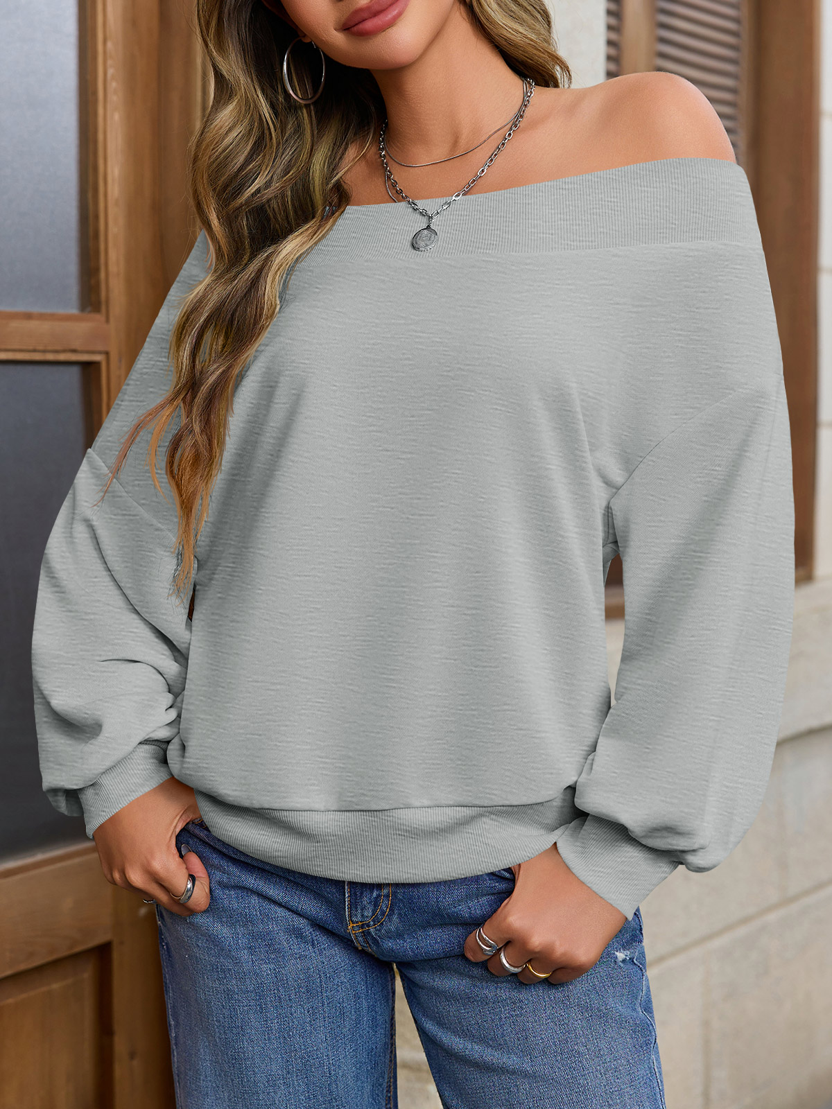 Off The Shoulder Casual Sweatshirts