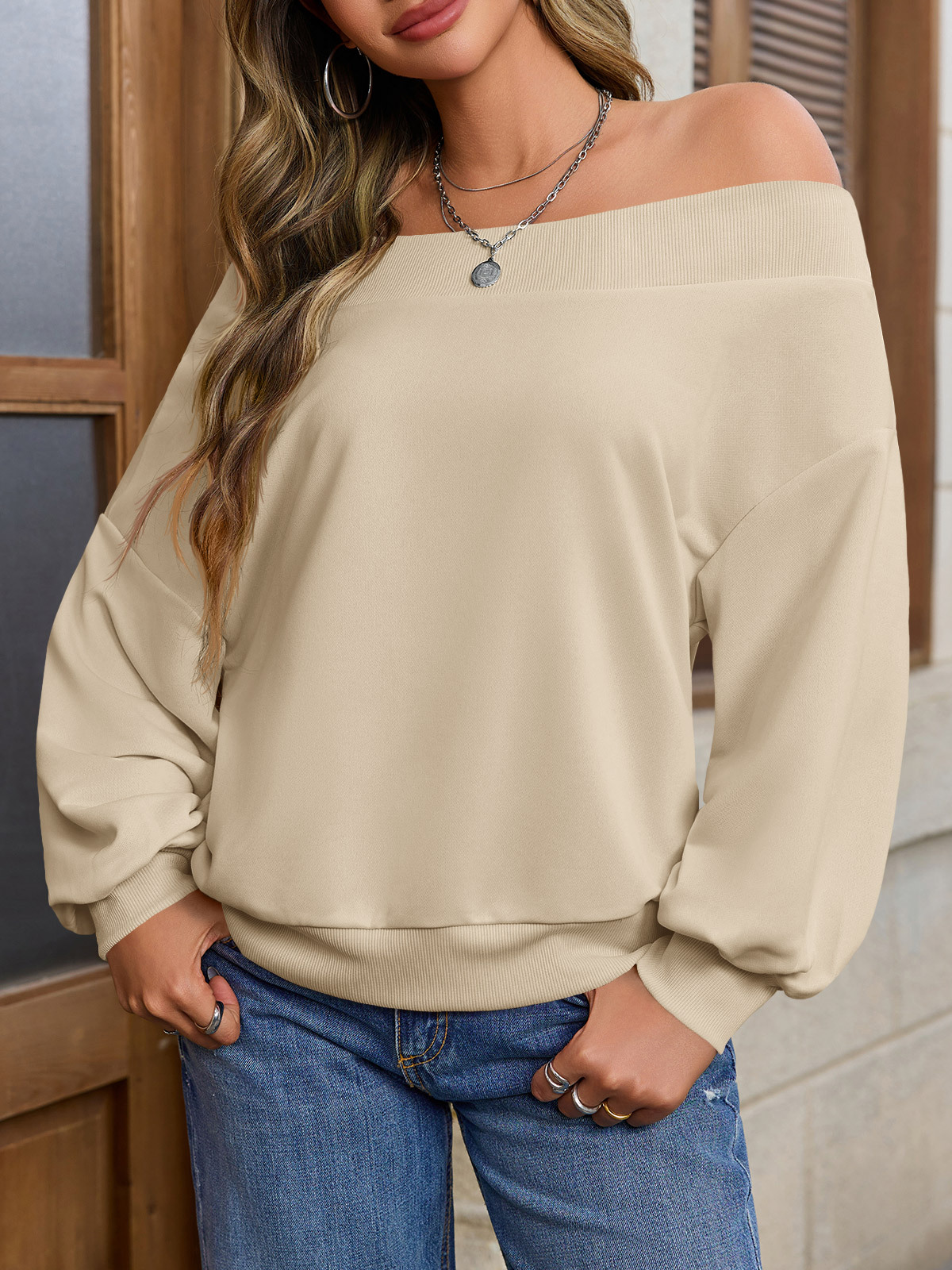 Off The Shoulder Casual Sweatshirts
