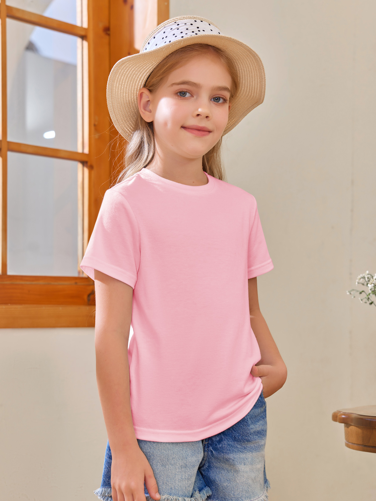Haloumoning Girls Short Sleeve T Shirts Kids Summer Tops Tees