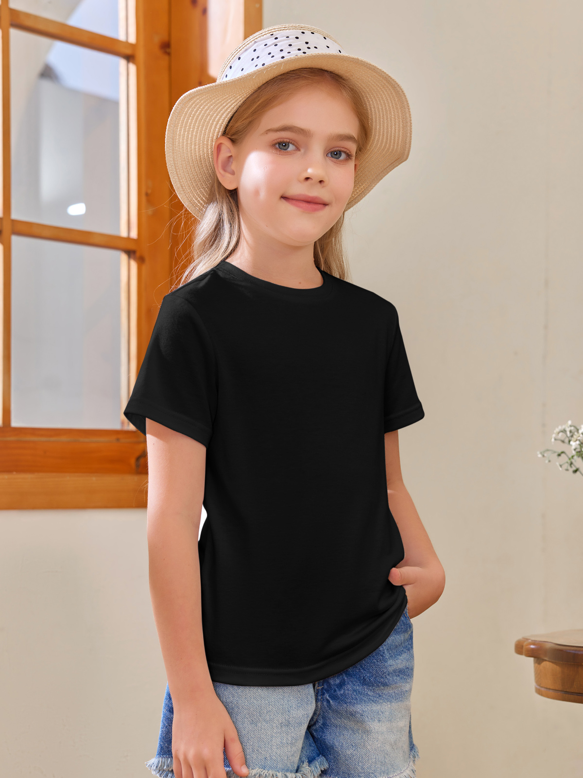 Haloumoning Girls Short Sleeve T Shirts Kids Summer Tops Tees