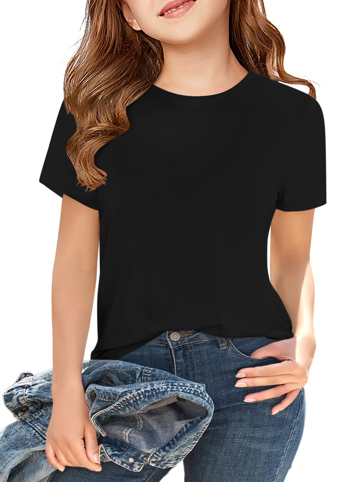 Haloumoning Girls Short Sleeve T Shirts Kids Summer Tops Tees