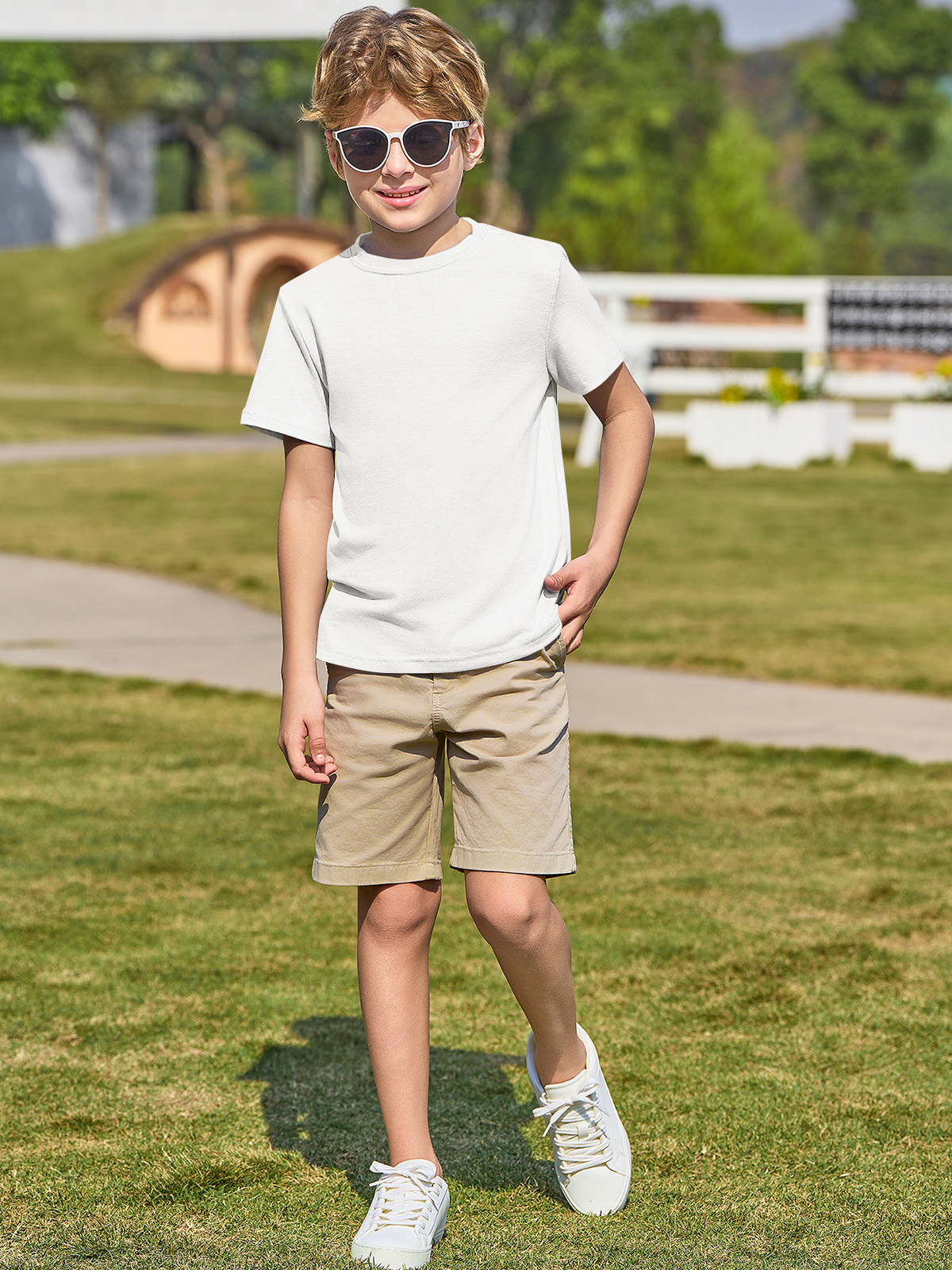 Haloumoning Boys Summer Short Sleeve Crewneck Shirts