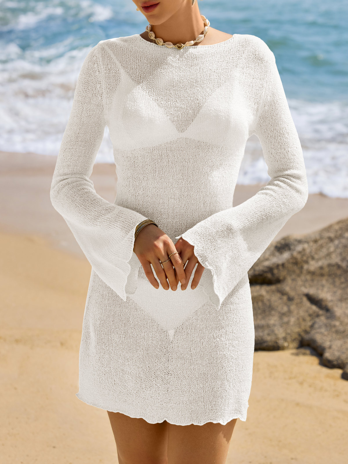 Womens Long Sleeve Swimsuit Cover Up