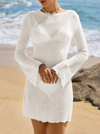 Womens Long Sleeve Swimsuit Cover Up