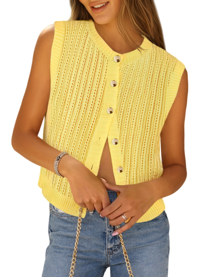 Womens Crochet Sweater Vest