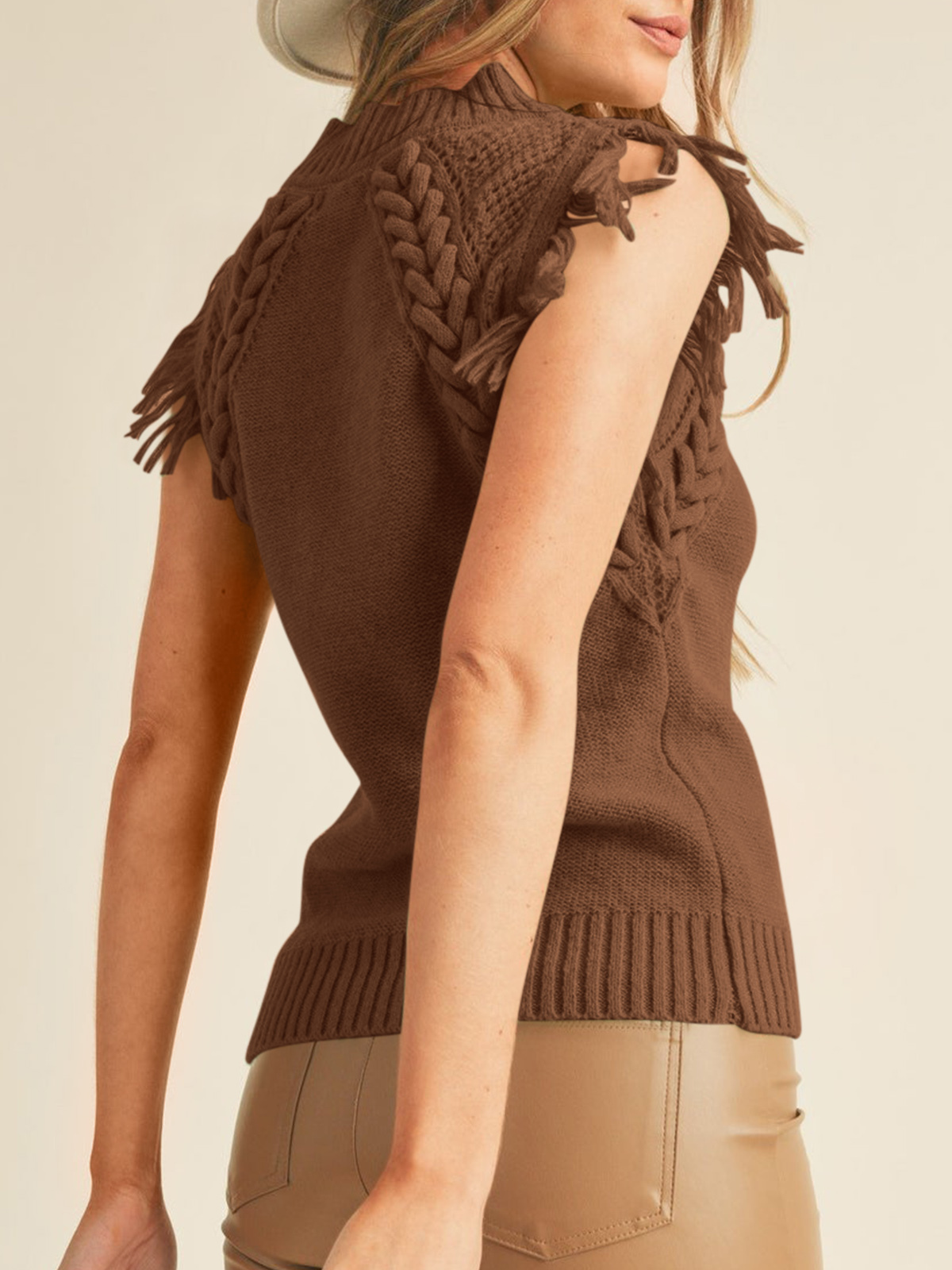 Sleeveless Mock Neck Sweater Vest