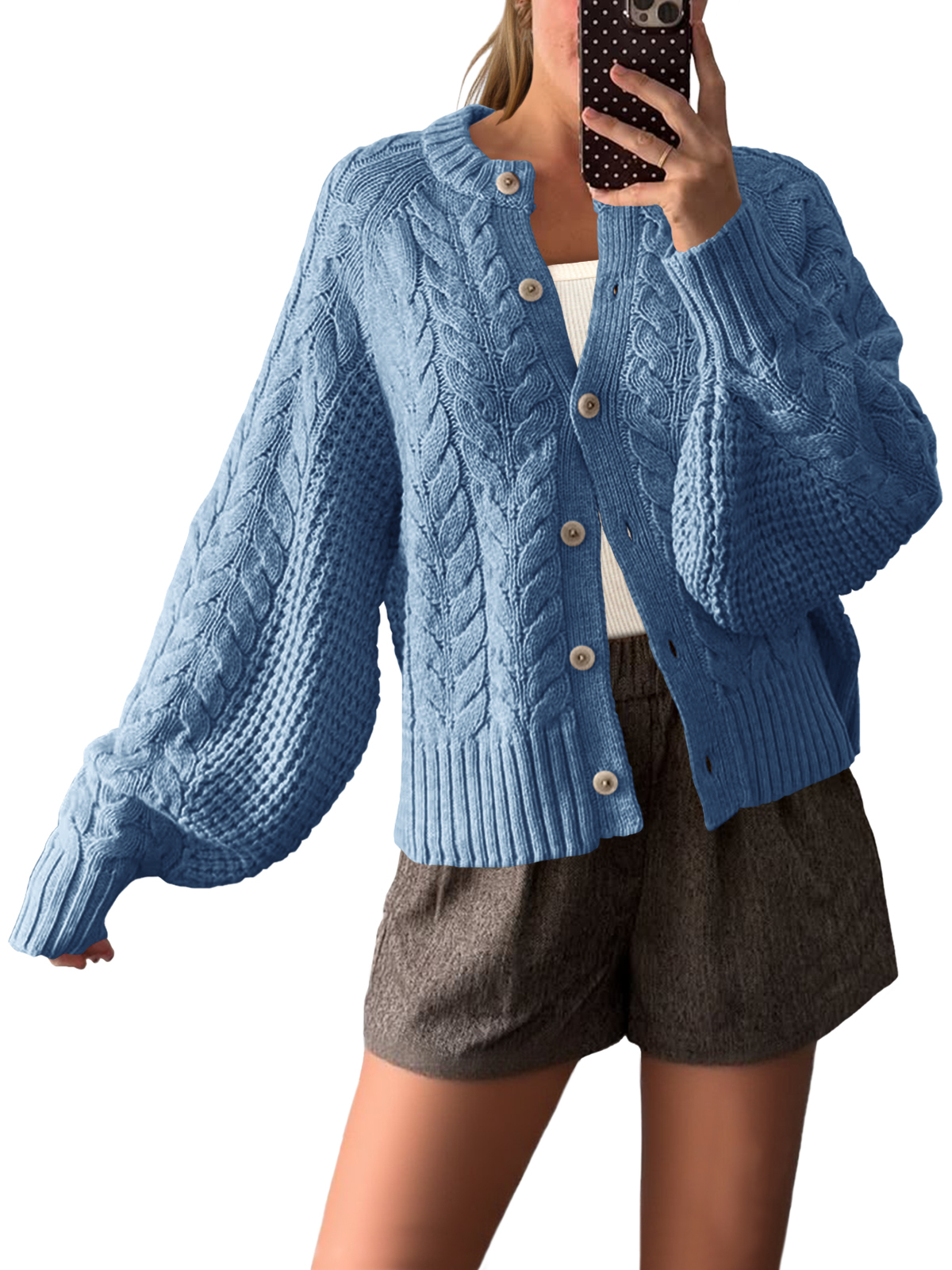 Womens Cable Knit Cardigan Sweaters