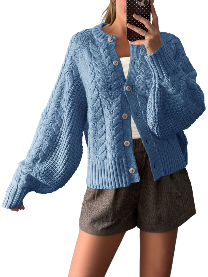 Womens Cable Knit Cardigan Sweaters