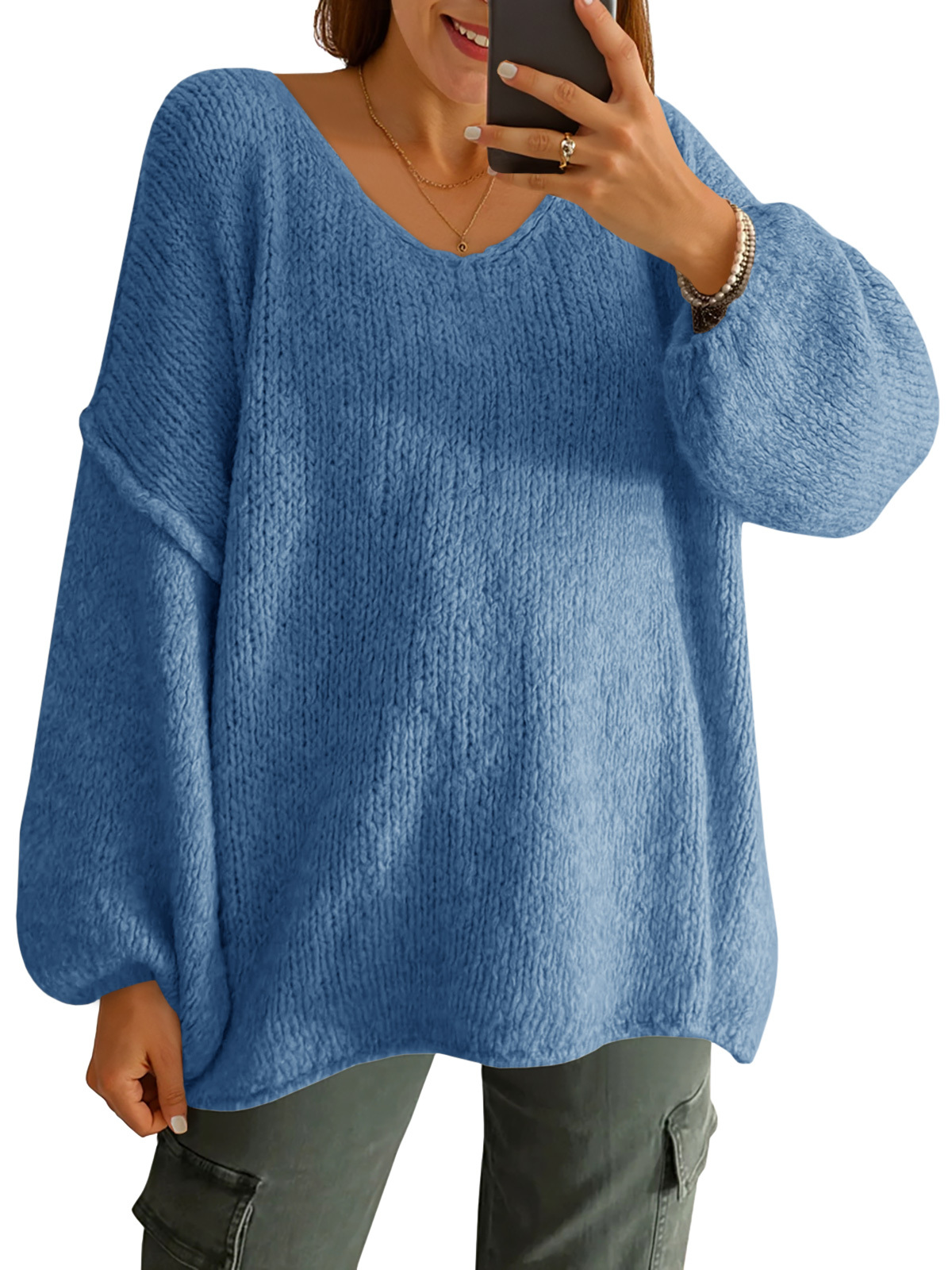 Womens Oversized V Neck Sweaters