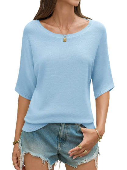 Womens Short Sleeve Sweater Tops