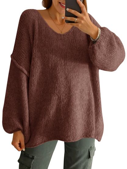 Womens Oversized V Neck Sweaters