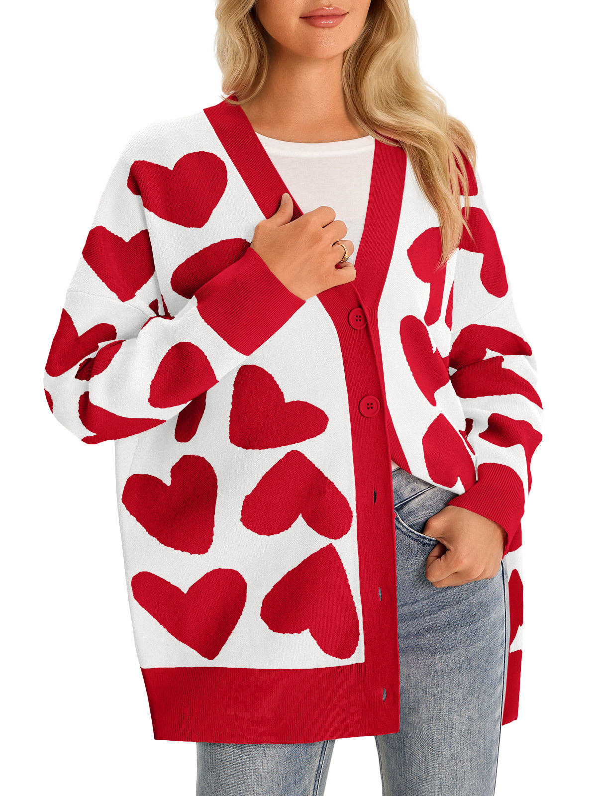 Womens Heart Cardigan Sweaters