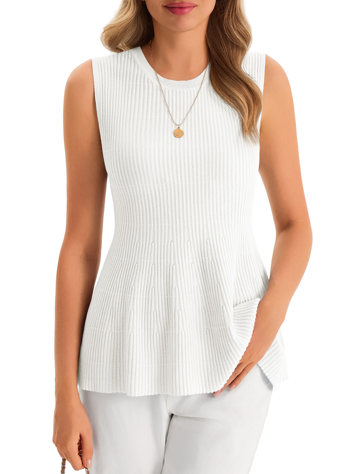 Womens Peplum Ribbed Tank Tops