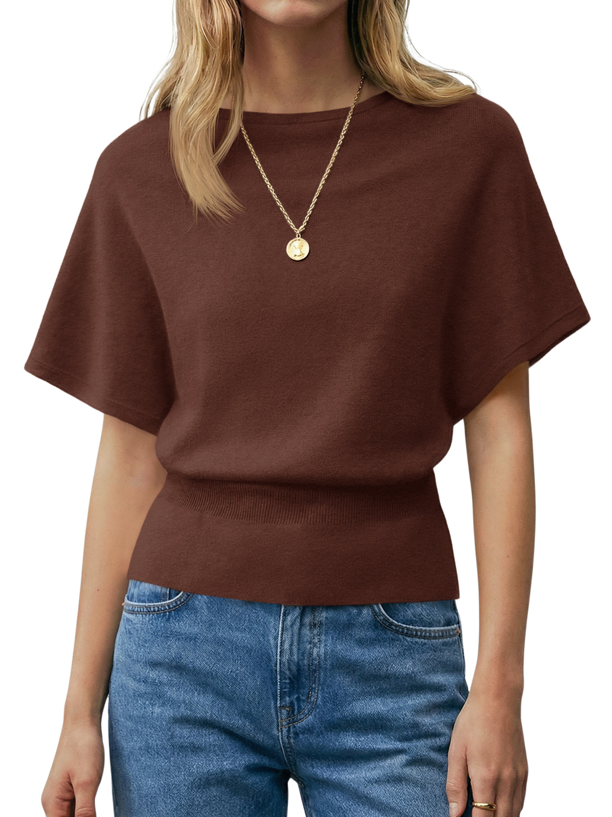 Womens Boat Neck Summer Tops