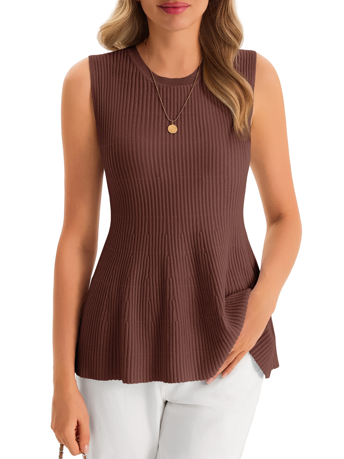 Womens Peplum Ribbed Tank Tops