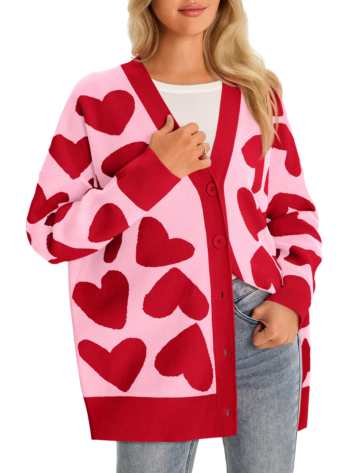 Womens Heart Cardigan Sweaters