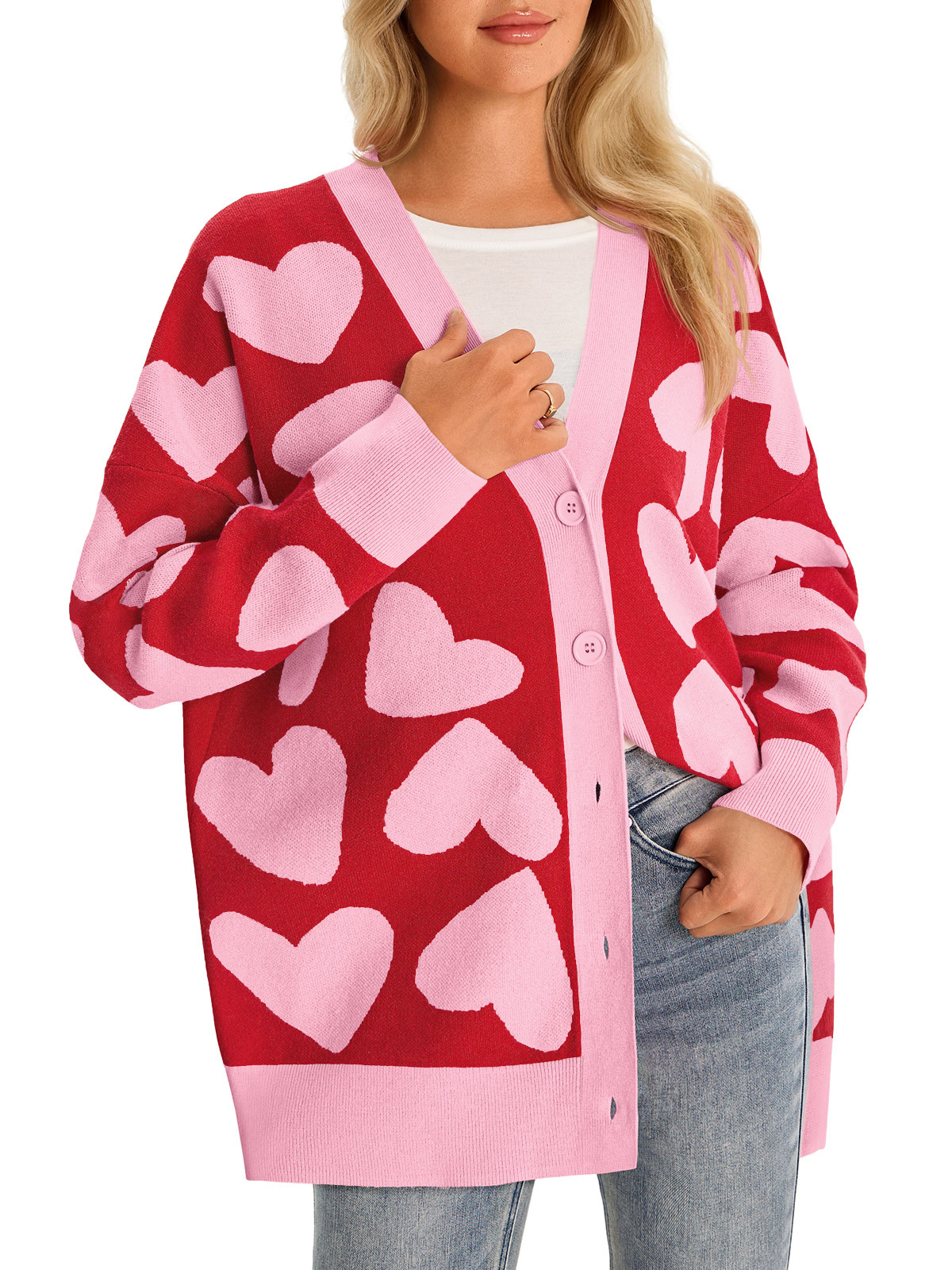 Womens Heart Cardigan Sweaters