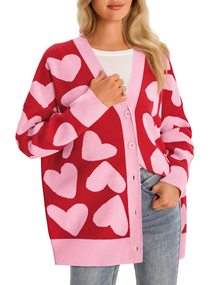 Womens Heart Cardigan Sweaters