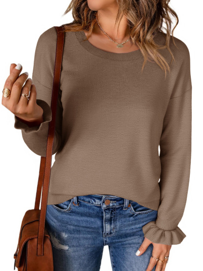 Womens Fall Crew Neck Sweaters