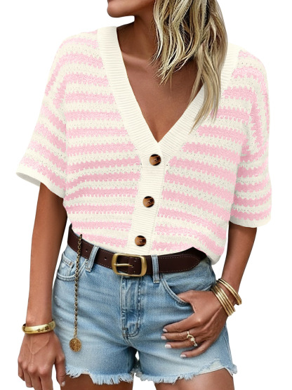 Womens Striped Cardigan Sweaters