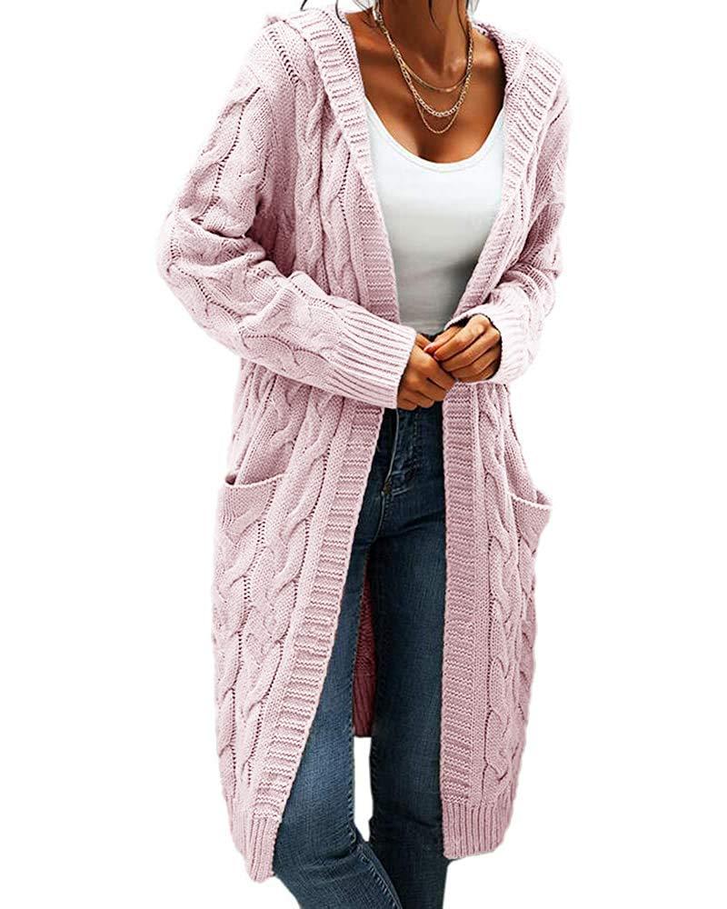 Women Hooded Open Front Cardigan