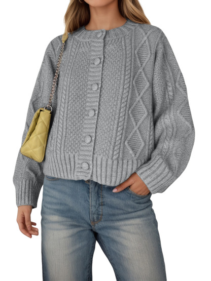 Womens Cable Knit Cardigan